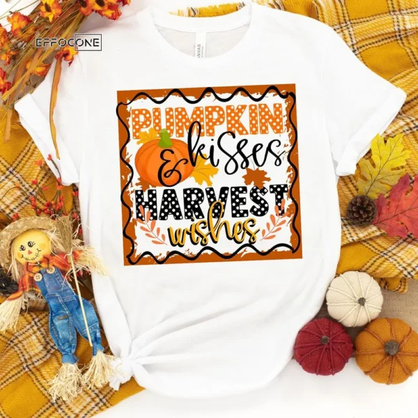 Pumpkin Kisses And Harvest Wishes T-Shirt