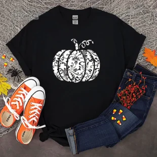 FLORAL PUMPKIN Halloween TShirt