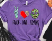 Peace Love Brains Zombie T-Shirt