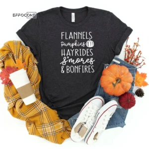 Flannels Pumpkins Hayrides Thanksgiving T-Shirt