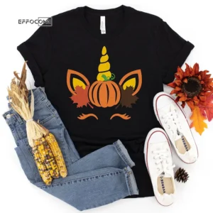 Unicorn Fall Pumpkin Thanksgiving T-Shirt