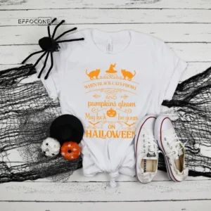 Black Cat Halloween Funny Witch T-Shirt