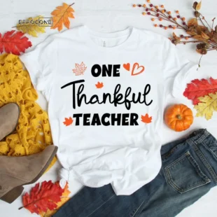 Thanksgiving Teacher One Thankful T-Shirt