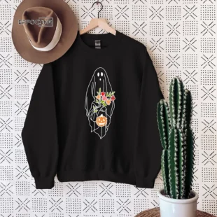 Floral Ghost Halloween T-shirt