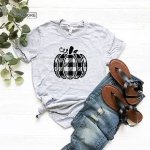 Plaid Pumpkin Fall T-Shirt