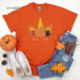 Unicorn Fall Pumpkin Thanksgiving T-Shirt