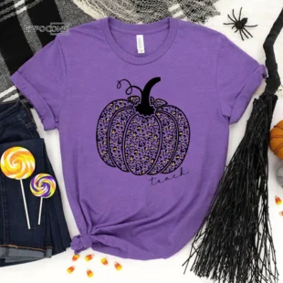 Cute Fall Teacher, Leopard Pumpkin Teaching Tshirt