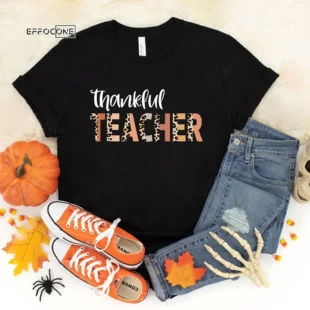 Thanksgiving Teacher Thankful Teacher Rainbow Pumpkin T-Shirt