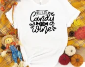 Will Trade Candy For Wine Funny Halloween T-Shirt