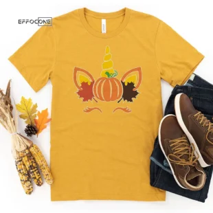 Unicorn Fall Pumpkin Thanksgiving T-Shirt