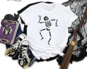 Happy Dancing Skeleton Halloween Tshirt