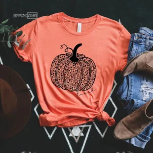 Cute Fall Teacher, Leopard Pumpkin Teaching Tshirt