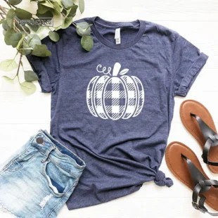 Plaid Pumpkin Fall T-Shirt