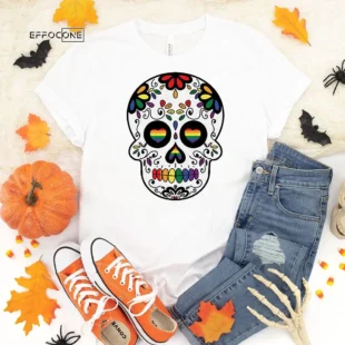 Halloween Sugar Skull Rainbow T-Shirt