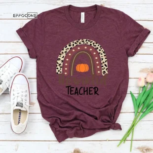 Rainbow Pumpkin Thanksgiving Teacher T-Shirt