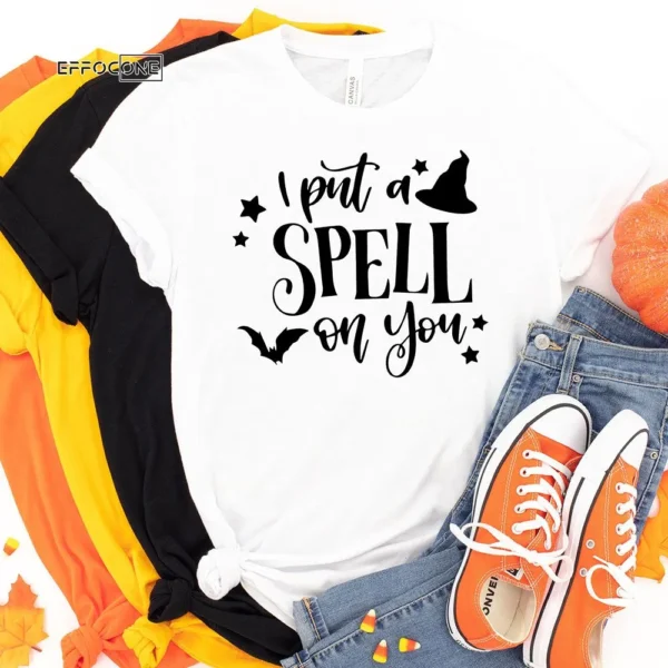 I Put A Spell On You Batty Witch Halloween T-shirt