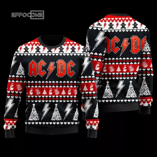 ACDC Faux Wool Ugly Christmas Sweater 3D All Over Printed