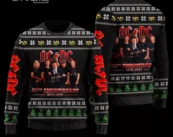 ACDC Faux Wool Ugly Christmas Sweater 3D All Over Printed Black