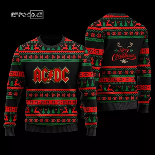 ACDC Wool Ugly Christmas Sweater 3D All Over Printed Black