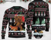 Bigfoot English Bulldog Ugly Christmas Sweater