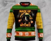Black Cat Witches Halloween Ugly Christmas Sweater