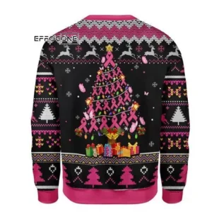 Breast Cancer Awareness Ugly Christmas Sweater