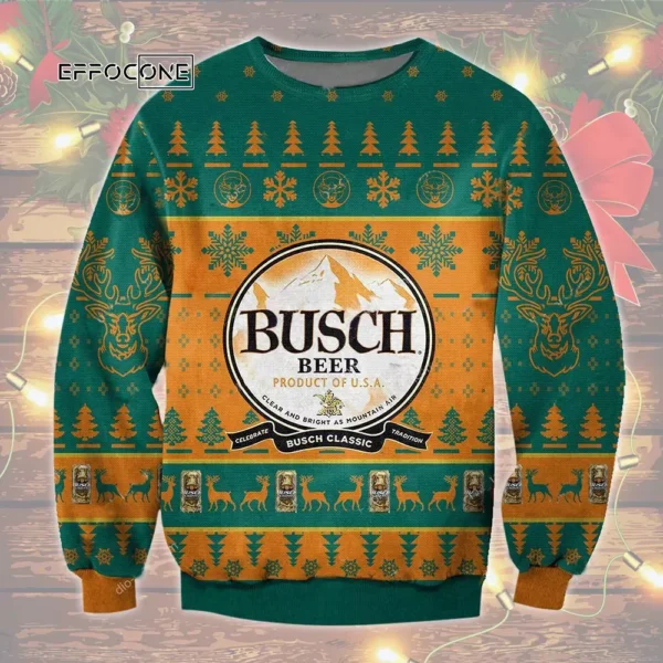 Busch Beer Ugly Christmas Sweater