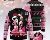 Candy Cane Flamingo Ugly Christmas Sweater