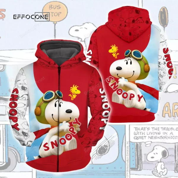 Cartoon Character Snoopy Red Ugly Christmas Sweater