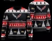 Chevrolet Corvette Wool Chrismas Tree Ugly Christmas Sweater 3D All Over Printed