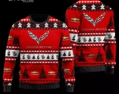 Chevrolet Corvette Wool Ugly Christmas Sweater 3D All Over Printed Red