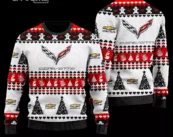 Chevrolet Corvette Wool Ugly Christmas Sweater 3D All Over Printed White