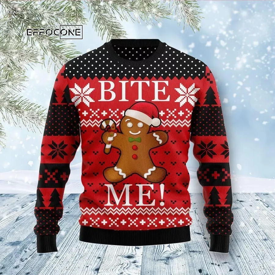 Christmas Bite Me Ugly Christmas Sweater
