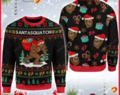 Christmas Santasquatch Campin Ugly Christmas Sweater