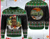 Christmas Save Animals Bear Camping Ugly Christmas Sweater