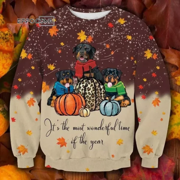 Cute Rottweiler Thanksgiving Ugly Christmas Sweater