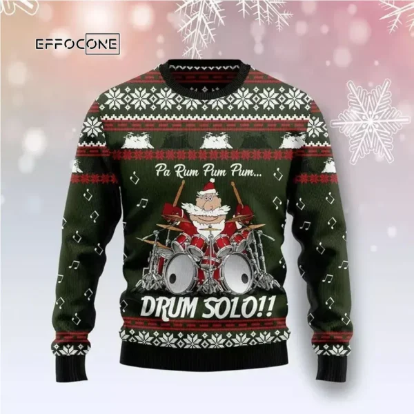Drum Solo Unisex 3D Ugly Christmas Sweater All Over Print