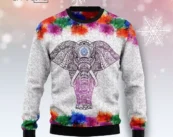 Elephant Mandala Color Ugly Christmas Sweater