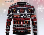 Firefighter Ugly Christmas Sweater Black