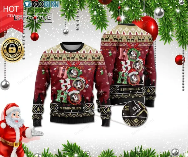 Florida State Seminoles Ho Ho Ho Ugly Christmas Sweater