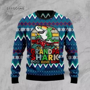 Grandpa Shark Dododo Ugly Christmas Sweater