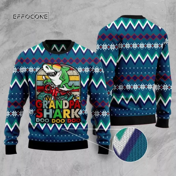 Grandpa Shark Dododo Ugly Christmas Sweater