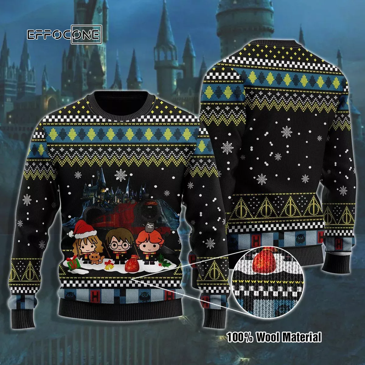 Harry Potter Chibi Woolen Ugly Christmas Sweater