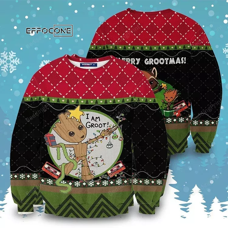 I Am Groot Merry Grootmas Ugly Christmas Sweater