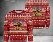 Ironworker American Flag Ugly Christmas Sweater