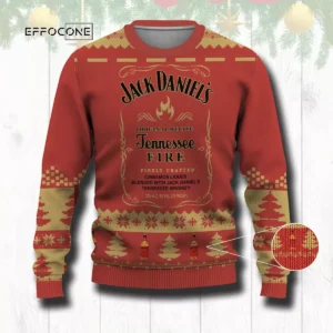 Jack Daniels Tennessee Fire Ugly Christmas Sweater