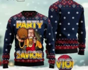 Jesus Party Savior Ugly Christmas Sweater