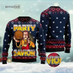 Jesus Party Savior Ugly Christmas Sweater