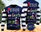 Jesus Saves Ugly Christmas Sweater