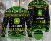 John Deere Woolen Ugly Christmas Sweater Limited Black Green